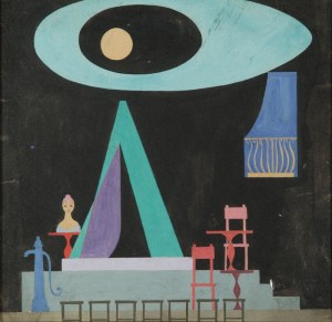 Kazimierz Mikulski (1918 Kraków - 1998 Kraków), Projekt scenografii przedstawienia „Noc cudów”, 1955