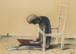 Stasys Eidrigevicius (ur. 1949, Mediniszki na Litwie), W krześle