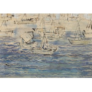 Bernarda Świderska (1923 Varsovie - 2011 Gdansk), Bateaux, années 1960.