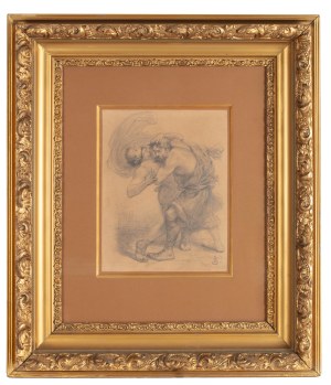 Jan Styka (1858 Lwów - 1925 Rzym), Ursus walczy z Krotonem - szkic do „Quo vadis”