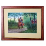 Jan Rosen (1854 Varsovie-1936 ibid.), Troupe de hussards napoléoniens, 1923.