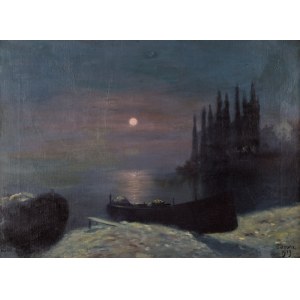 Soter Jaxa-Małachowski (1867 Wolanów - 1952 Kraków), Lake Garda at night, 1919.