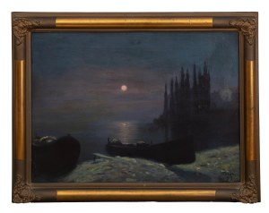 Soter Jaxa-Małachowski (1867 Wolanów - 1952 Kraków), Jezioro Garda nocą, 1919 r.