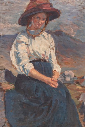 Albert Lipczinski (1876 Lebork - 1974 Sopot), Portret dziewczyny
