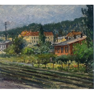 Eugeniusz Dzierzencki (1905 Varsovie - 1990 Sopot), Depuis la terrasse de Sopot