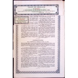 Second Republic, 7% railroad loan bond for 500 zloty, 1930.