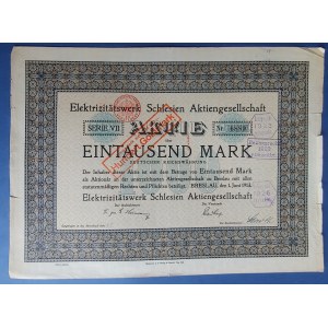 Sada tapiet: 10 akcií Elektrizitatswerk Schlesien 1913, Breslau