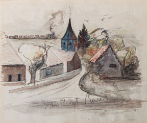 Tadeusz Makowski (1882 Oświęcim - 1932 Paryż), Widok na Breuilpont w Eure, 1926