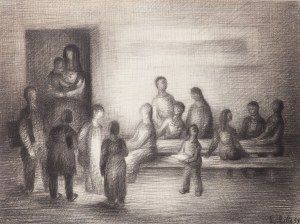 Ludwik Lille (1897 Podwłoczyska nad Zbruczem - 1957 Paryż), Grupa dzieci, 1955