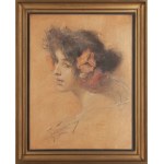 Franciszek Żmurko (1859 Lviv - 1910 Warsaw), Poppies (Study of a Woman's Head in Flowers), 1898