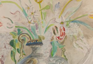 Maja Berezowska (1898 Baranowicze - 1978 Warszawa), Martwa natura z kwiatami w wazonie, 1954