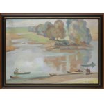 Waclaw Żaboklicki (1879 Zakrzew - 1959 Warsaw), Landscape with a river, 1958