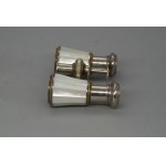 Chevalier Paris, theater binoculars, mother of pearl, metal, France, 20th century.