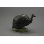 Pacyków, Pacyków, Figure of a guinea fowl, 1920-1939, faience painted in underglaze