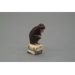 Pacykow, Pacykow, Monkey sitting on a book, ca. 1920-1939, faience