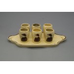 Figural decanter Lighthouse Keeper with set of 6 glasses, England, 2nd half of 20th century.