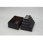 Set of 5 lacquer boxes with floral decoration, 20th century, lacquer technique