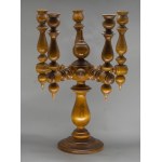 Wooden candlestick, five-branched, first half of the 20th century.