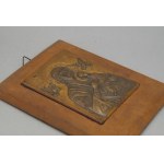 Icon, Our Lady of Perpetual Help, bas-relief in tin, Byzantine style