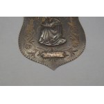 Our Lady of Saletina (Weeping), devotional plaque, silver-plated pewter, 20th century.