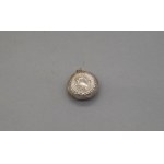 French Art Nouveau secretary, medallion with rose and mirror, early 20th century.