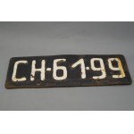 Stara tablica rejestracyjna metalowa CH-6199