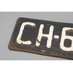 Stara tablica rejestracyjna metalowa CH-6199