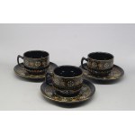 Tea set, stoneware, Czechoslovakia, serves 6, teapot, milk jug, sugar bowl, early 20th century