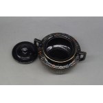Tea set, stoneware, Czechoslovakia, serves 6, teapot, milk jug, sugar bowl, early 20th century