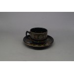 Tea set, stoneware, Czechoslovakia, serves 6, teapot, milk jug, sugar bowl, early 20th century