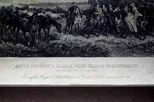 Juliusz Kossak, „Stadnina księcia Józefa Poniatowskiego” - grafika wg obrazu, ryt. Henryk Redlich, Towarzystwo Przyjaciół Sztuk Pięknych w Krakowie, 1870