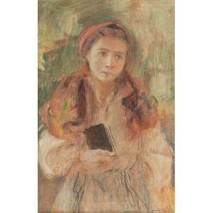 Teodor Axentowicz (1859 Braşov/Roumanie - 1938 Cracovie), Jeune fille au livre de prières