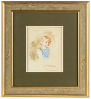 Kazimierz Teofil Pochwalski (1855 Kraków - 1940 tamże), Portret dziewczynki, 1884 r.