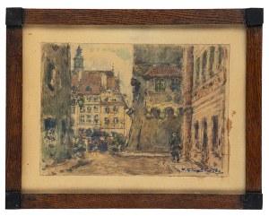 Tadeusz Cieślewski (1870 Warszawa-1956 tamże), Widok z ul. Nowomiejskiej na Rynek Starego Miasta