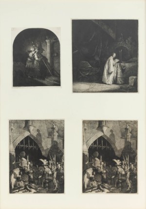 Jan Piotr Norblin de la Gourdaine (1745 Misy- Faut- Yonne - 1830 Paryż), Zestaw 4 współoprawnych grafik, 1775-1786 r.