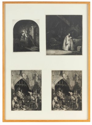 Jan Piotr Norblin de la Gourdaine (1745 Misy- Faut- Yonne - 1830 Paryż), Zestaw 4 współoprawnych grafik, 1775-1786 r.