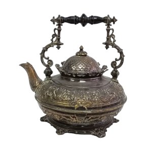 Silver-plated tea pot, Société de Choubersky, France, 19th century.