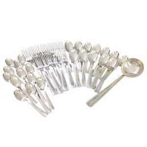Silver-plated cutlery set, France