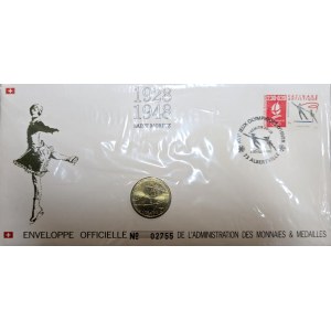 Saint Moritz 1928-1948, Official coin envelope of the Paris Mint (first day of circulation 1992)