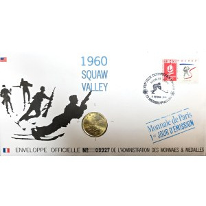 Squaw Valley 1960, Enveloppe officielle de la Monnaie de Paris (premier jour de circulation 1992)