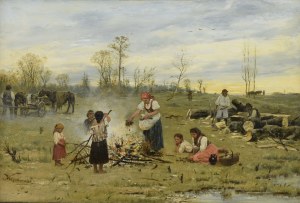 Antoni KOZAKIEWICZ (1841-1929), Pieczenie kartofli