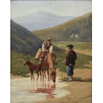 Władysław Karol SZERNER - syn (1870-1936), Hucuł i hucułka nad rzeką