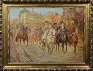 Stanisław BATOWSKI-KACZOR (1866-1946), Kozacy na Wałach Hetmańskich we Lwowie, 1915