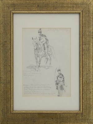 Antoni TRZESZCZKOWSKI (1902-1977), Pułk 2. Jazdy Krakowskiej - szkic, 1963