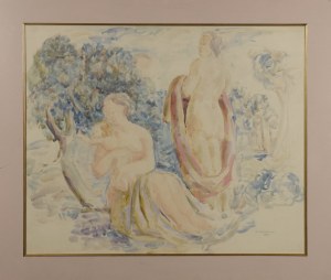 Maria RITTER (1899-1976), Scena rodzajowa w ogrodzie, 1937