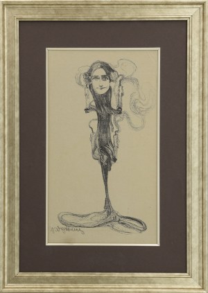 Witold WOJTKIEWICZ (1879-1909), Jadwiga Mrozowska jako Psyche w sztuce Jerzego Żuławskiego „Eros i Psyche”, 1904