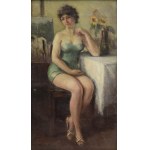 Jan STĘPIEŃ (1895 ?-1976), Portret siedzącej kobiety, 1937