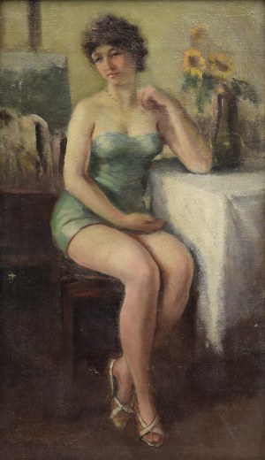Jan STĘPIEŃ (1895 ?-1976), Portret siedzącej kobiety, 1937