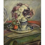 Ignacy PIEŃKOWSKI (1877-1948), Chryzantemy w porcelanowym dzbanie