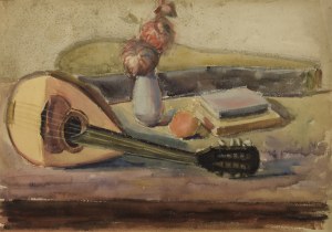 Abraham WEINBAUM (1890-1943), Martwa natura z gitarą i owocami / Martwa natura z owocami i butelką - praca dwustronna